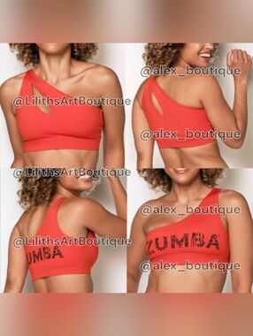 Zumba Happy One Shoulder Sports Bra Red Size M (G022)